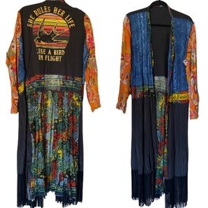 Custom Fleetwood Mac Stevie nicks Rhiannon Fringe Festival Kimono duster coat